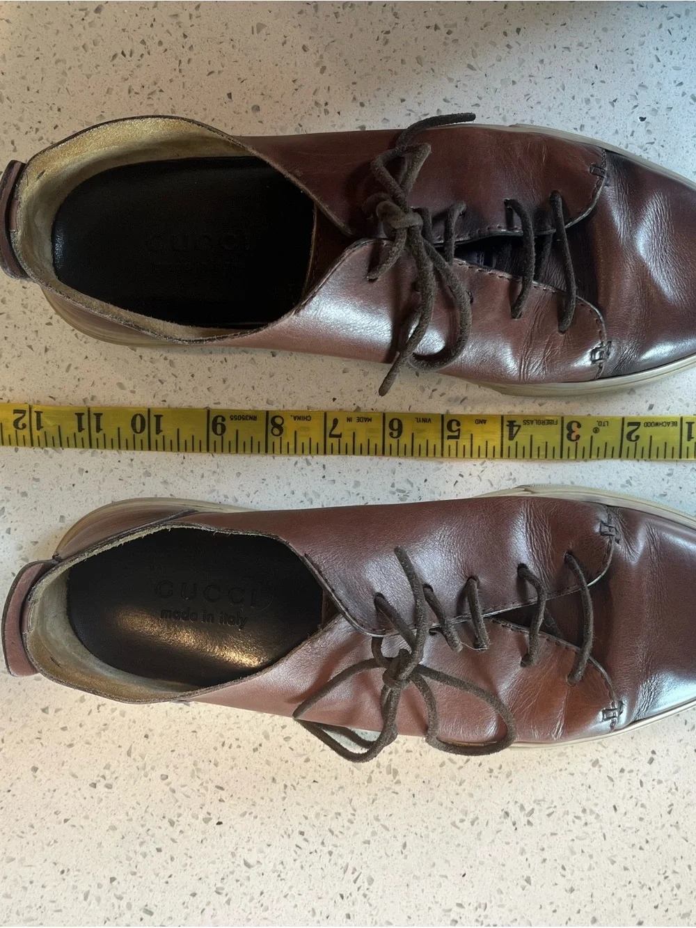 Gucci Brown Leather Lace-Up Oxfords